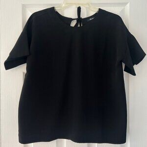 Madewell Black Crepe Premier Bow-Back Blouse Size XS